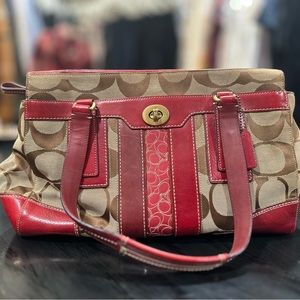 Red Signature Coach Purse